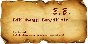 Bánhegyi Benjámin névjegykártya