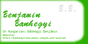 benjamin banhegyi business card